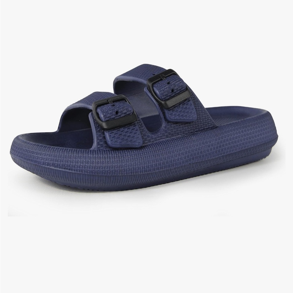 Men Pillow Sandals Adjustable Buckles Slides Thick Sole Cloud Sandal